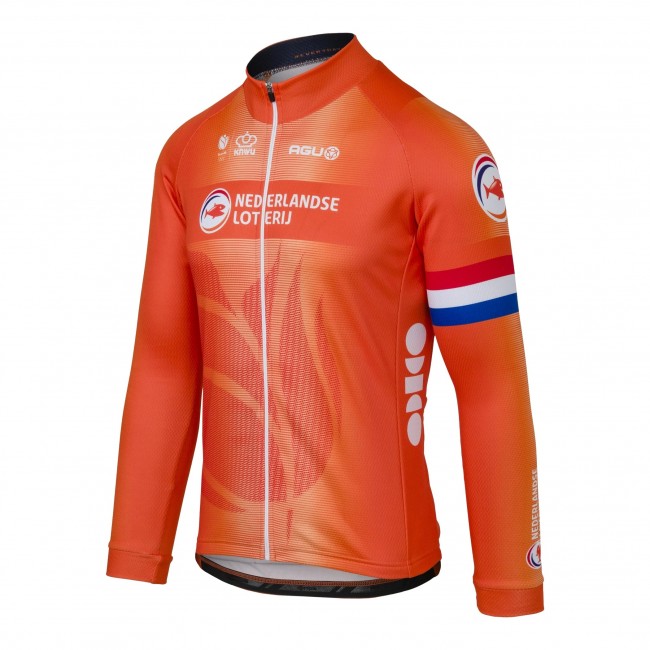 Heren Nederlands elftal Agu lange mouwen wielershirt 2024 Heren Nederlands elftal Agu lange mouwen wielershirt 2024
