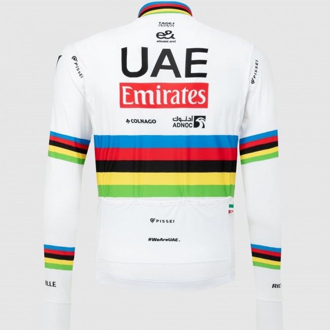 Heren Fietskleding Team UAE 2024 Pissei Shirt met Lange Mouwen - Wereldkampioen Heren Fietskleding Team UAE 2024 Pissei Shirt met Lange Mouwen - Wereldkampioen