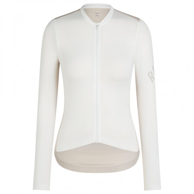 Dames Fietskleding Rapha Pro Team Lightweight damesshirt met lange mouwen - wit