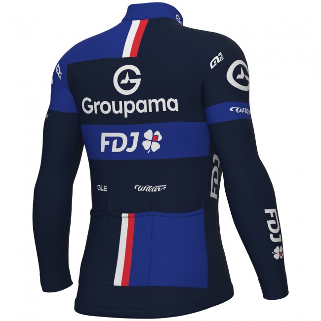 Heren Fietskleding Ale Groupama FDJ 2025 shirt met lange mouwen Heren Fietskleding Ale Groupama FDJ 2025 shirt met lange mouwen