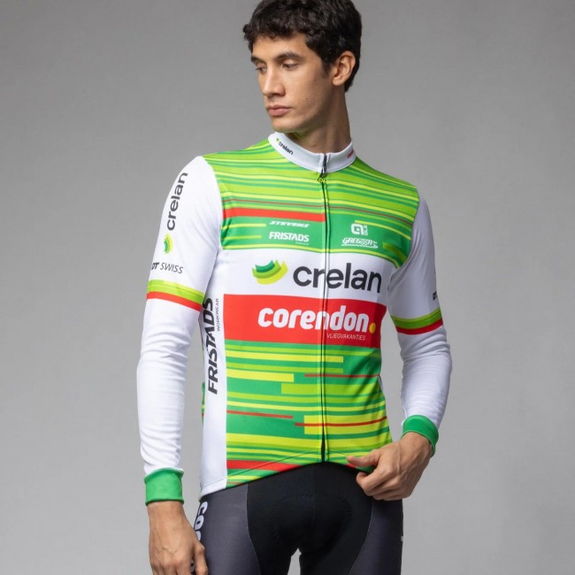 Heren Fietskleding Ale Crelan Corendon 2025 shirt met lange mouwen Heren Fietskleding Ale Crelan Corendon 2025 shirt met lange mouwen