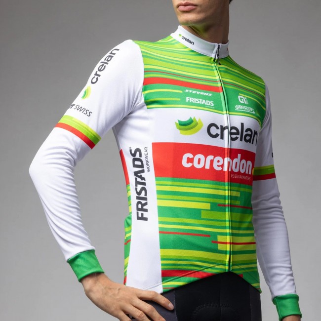 Heren Fietskleding Ale Crelan Corendon 2025 shirt met lange mouwen Heren Fietskleding Ale Crelan Corendon 2025 shirt met lange mouwen