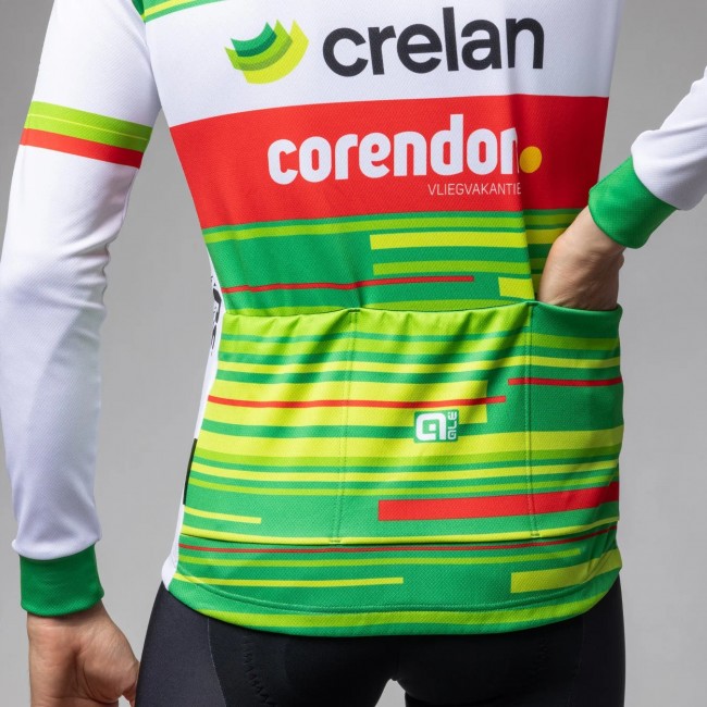 Heren Fietskleding Ale Crelan Corendon 2025 shirt met lange mouwen Heren Fietskleding Ale Crelan Corendon 2025 shirt met lange mouwen