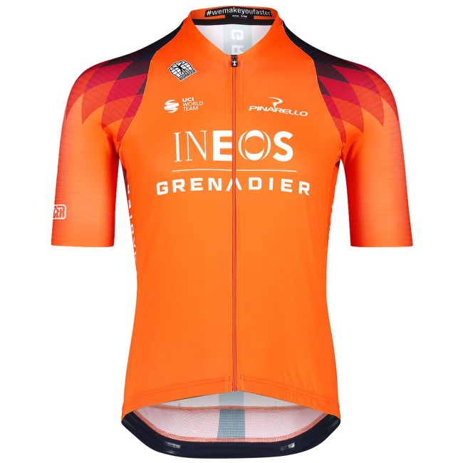 INEOS GRENADIERS 2023 trainingseditie ICON wielershirt met korte mouwen (lange ritssluiting) professioneel wielerteam