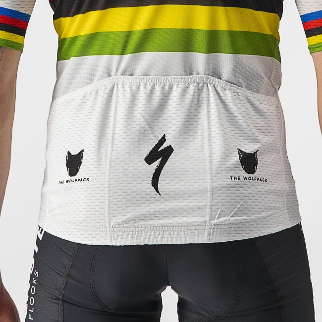 Quick Step Alpha Vinyl Road Wereldkampioen Rainbow Jersey 2022 Competizione wielershirt met korte mouwen professioneel wielerteam Quick Step Alpha Vinyl Road Wereldkampioen Rainbow Jersey 2022 Competizione wielershirt met korte mouwen professioneel wielerteam