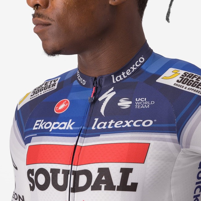 Soudal Quick-Step 2023 Aero Race 6.1 korte mouw wielershirt professionele wielerploeg Soudal Quick-Step 2023 Aero Race 6.1 korte mouw wielershirt professionele wielerploeg