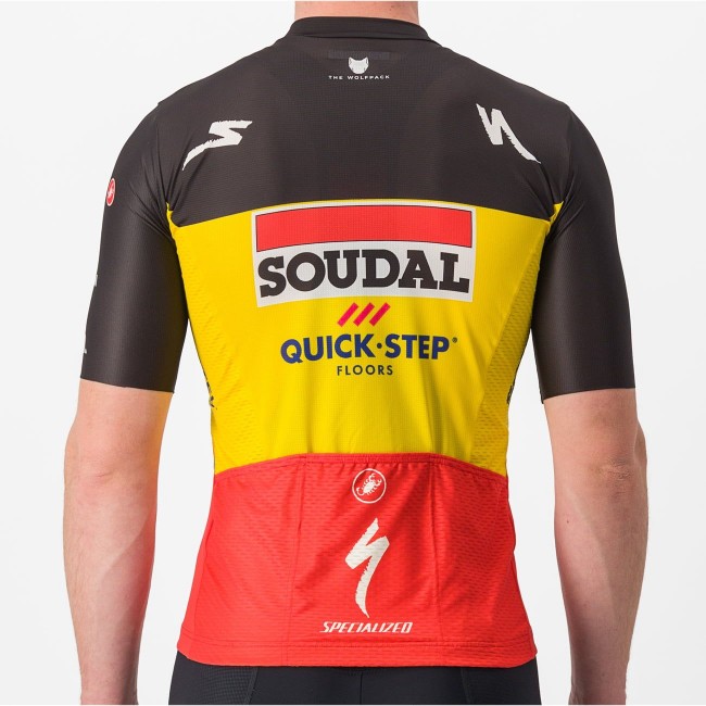 Soudal Quick-Step Belgisch Kampioen 2023 Competizione wielertrui met korte mouwen professioneel wielerteam Soudal Quick-Step Belgisch Kampioen 2023 Competizione wielertrui met korte mouwen professioneel wielerteam