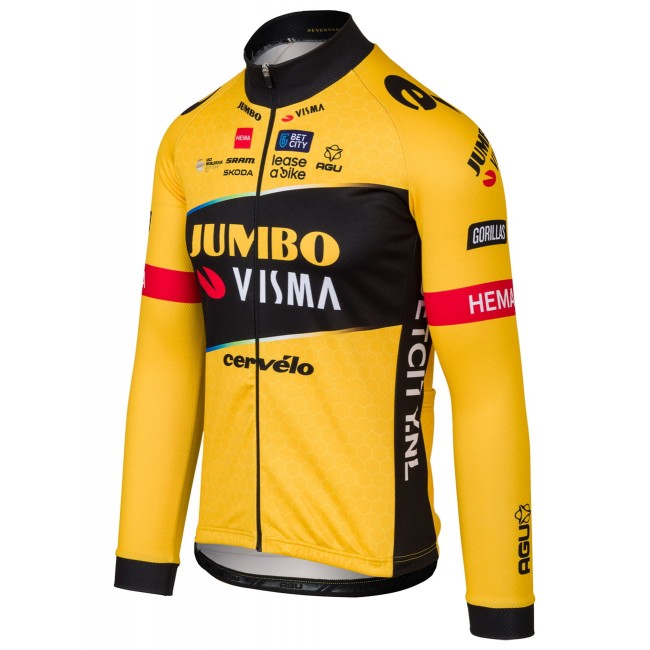 TEAM JUMBO-VISMA 2023 wielershirt met lange mouwen professioneel wielerteam TEAM JUMBO-VISMA 2023 wielershirt met lange mouwen professioneel wielerteam