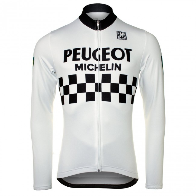 PEUGEOT BP MICHELIN White Wielershirt Lange Mouw