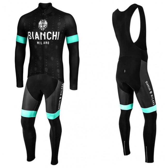 2020 Bianchi YDH Wielerkleding Set Wielershirt Lange Mouw+Lange Fietsbroeken Bib 504DEIO