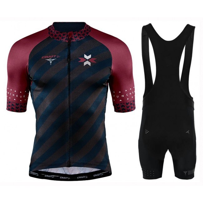 2020 CRAFT Specialiste Zwart-Rood Fietskleding Set Fietsshirt Met Korte Mouwen+Korte Koersbroek Bib 552LAQM