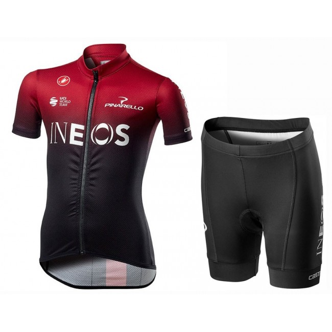 2020 INEOS Team Kids Fietskleding Set Wielershirt Korte Mouw+Korte Fietsbroeken Bib 730IKML