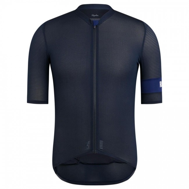 2020 Rapha Pro Team Zwart-Blauw Wielershirt Korte Mouw 820YERR