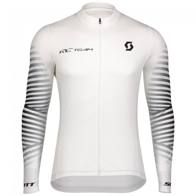 2020 Scott RC Team 1.0 Wit Fietskleding Wielershirt Lange Mouw 570UQJA