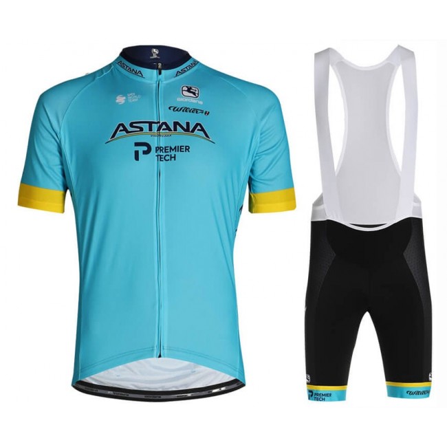 2020 Team ASTANA Fietskleding Set Fietsshirt Met Korte Mouwen+Korte Koersbroek Bib 573RFMC