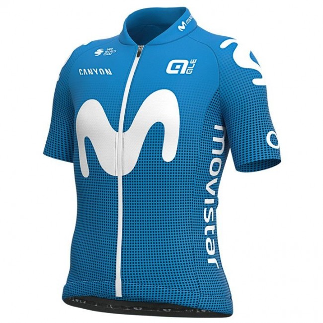 2020 Team Movistar Kids Wielershirt Korte Mouw 647CHVV