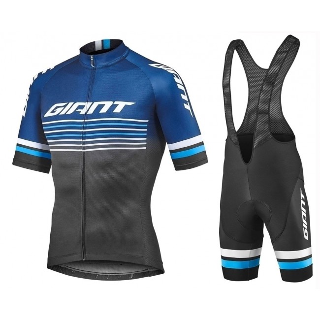 2019 Giant Race Day Black Fietskleding Set Wielershirt Korte Mouw+Korte Fietsbroeken Bib