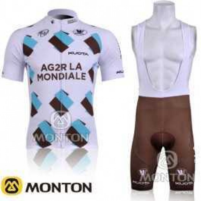 Ag2r La Mondiale Fietskleding Set Fietsshirt Met Korte Mouwen+Korte Koersbroek