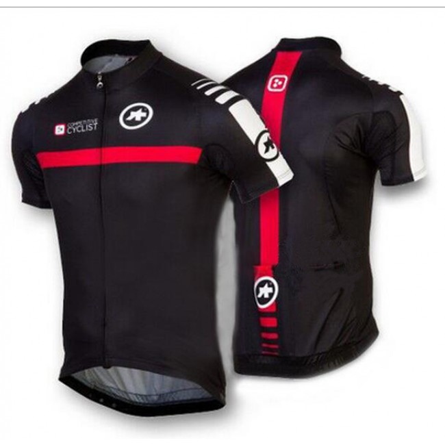 2016 ASSOS Wielershirt Korte Mouw Zwart Wit Rood