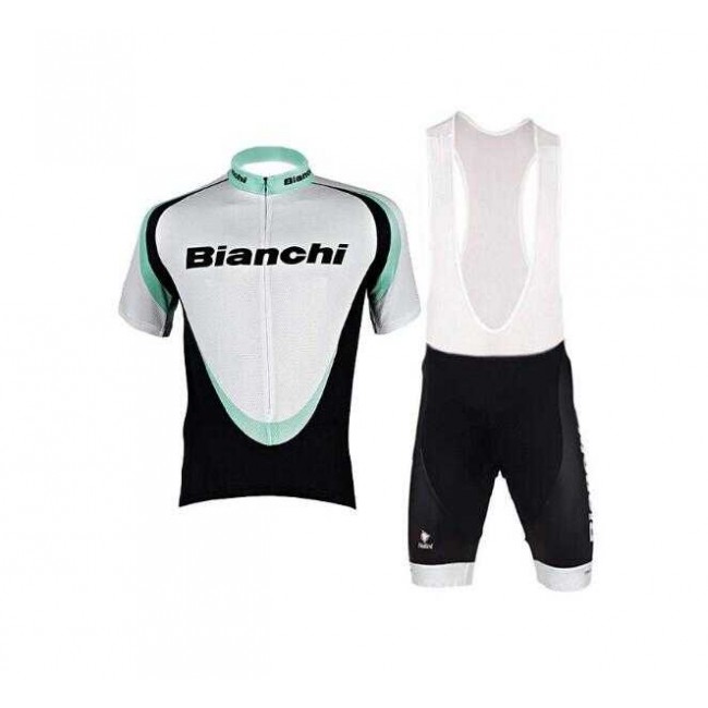 2016-2017 Bianchi Fietskleding Set Fietsshirt Met Korte Mouwen+Korte Koersbroek Wit
