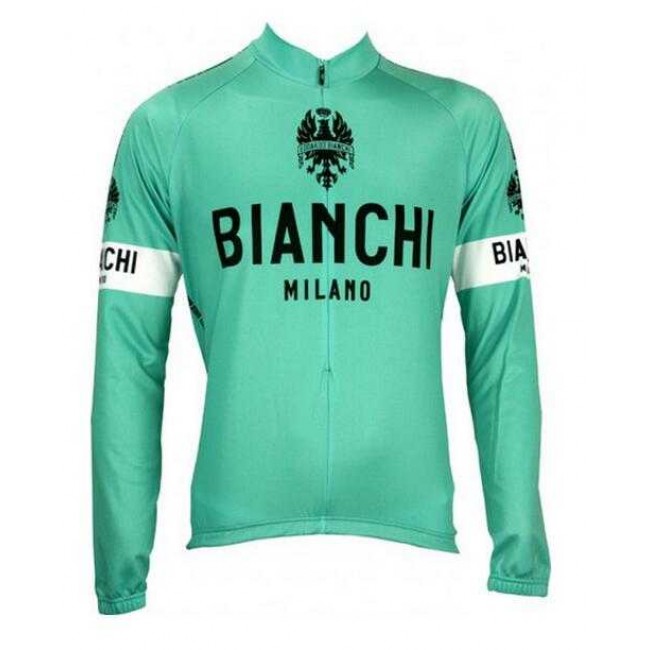 2016 BIANCHI-MILANO Wielershirt Lange Mouwen Blauw