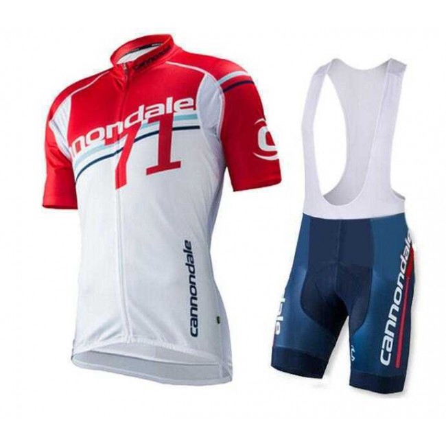 2016 Cannondale Rood Wit Fietskleding Set Fietsshirt Met Korte Mouwen+Korte Koersbroek