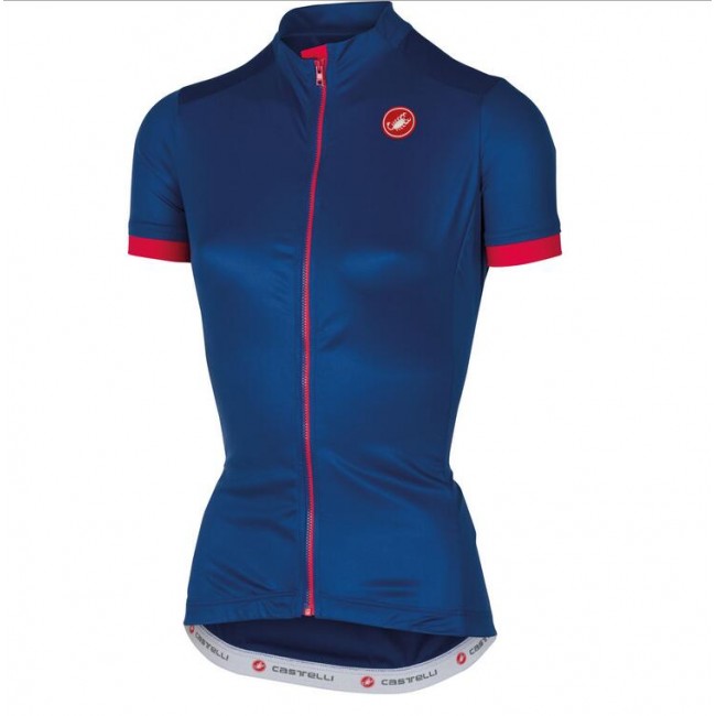 2016 Castelli Vrouwen Anima Wielershirt Korte Mouw Blauw