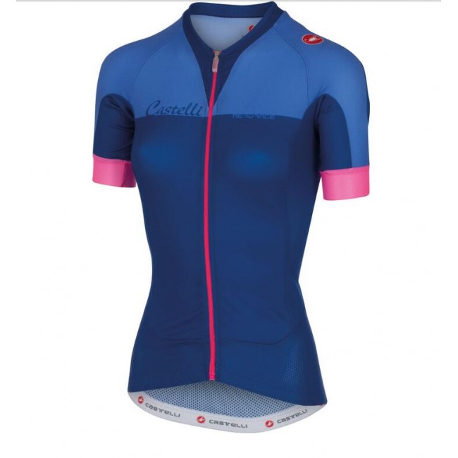 2016 Castelli Vrouwen Aero Wielershirt Korte Mouw Blauw