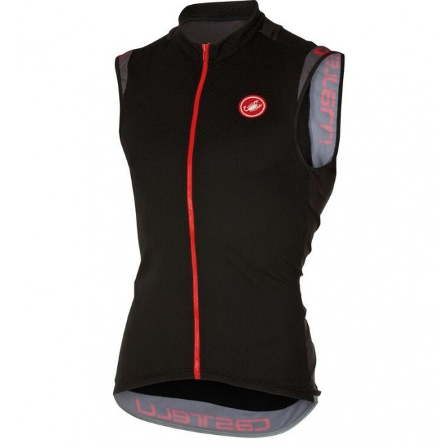 2016 Castelli Entrata 2.0 Wielershirts Mouwloos Zwart Rood