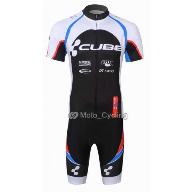 2013 Cube Wielerkleding Set Wielershirts Korte Mouw+Fietsbroekje Wit Zwart