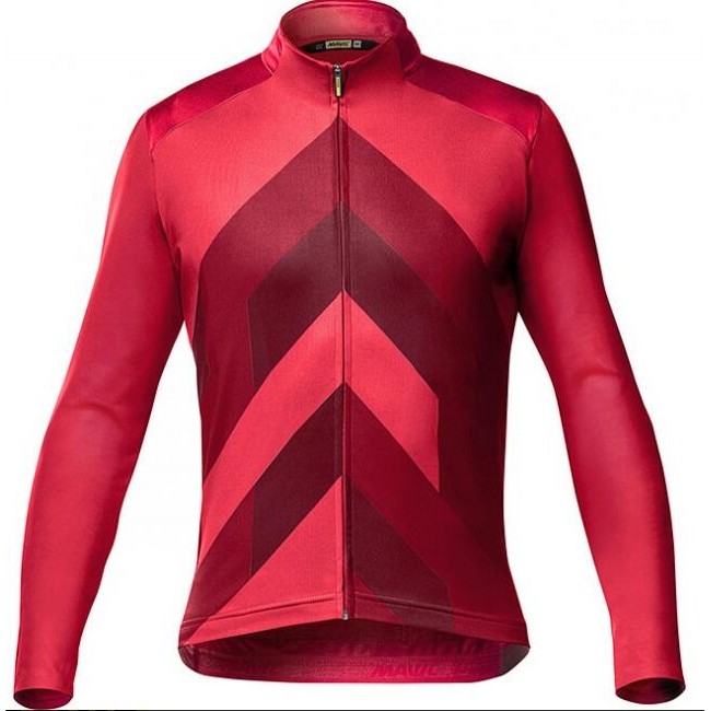 Wielerkleding Profteams 2020 MAVIC Cosmic Graphic Wielershirts Lange Mouw Rood