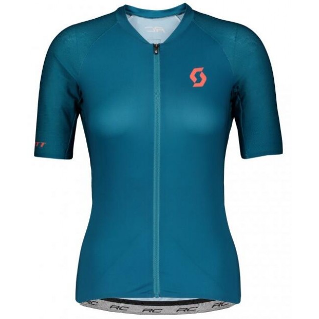 Wielerkleding Profteams 2020 Dames SCOTT RC Premium Wielershirt Met Korte Mouwen Dunkelblauw