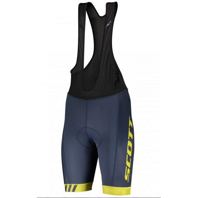Wielerkleding Profteams 2020 SCOTT RC TEAM++ Koersbroek Korte Giallo/Blauw