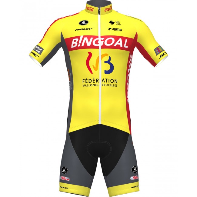 Wielerkleding Profteams 2020 WALLONIE-BRUXELLES Fietskleding Set Wielershirt Korte Mouwen+Fietsbroek Korte Geel