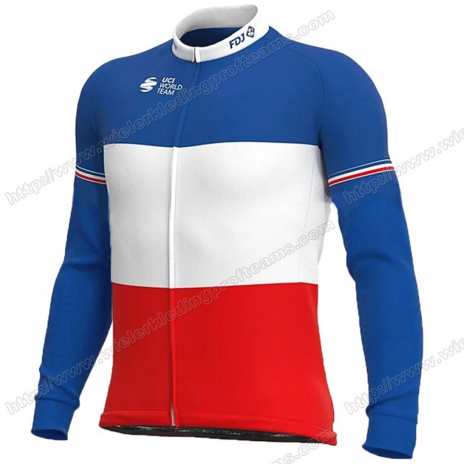 France FDJ 2020 Wielershirts Lange Mouwen KKRCR