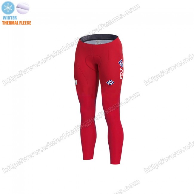 Swiss FDJ Winter Thermal Fleece 2020 Lange Fietsbroeken Bib TJKRR