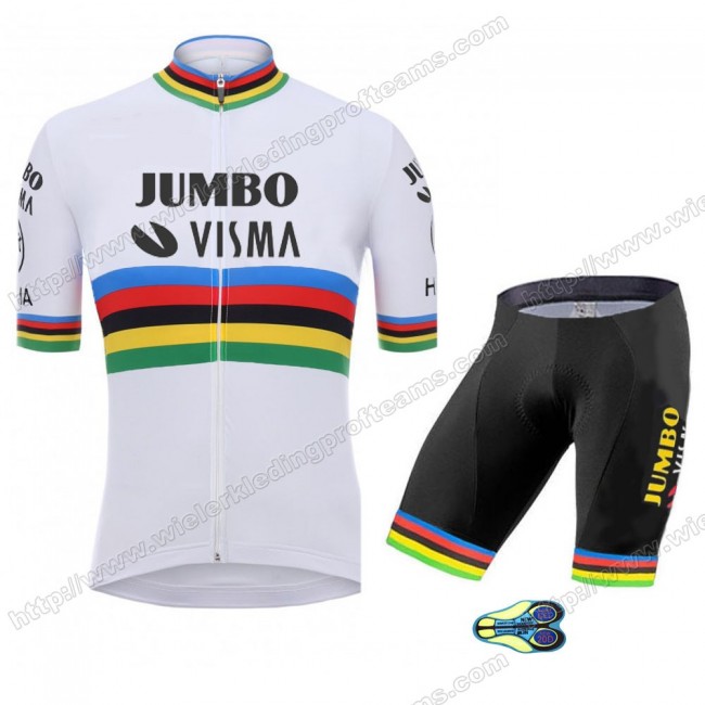 Team Jumbo Visma UCI World Champion 2020 Wielerkleding Set Wielershirts Korte+ Wielrenbroek PGDVQ