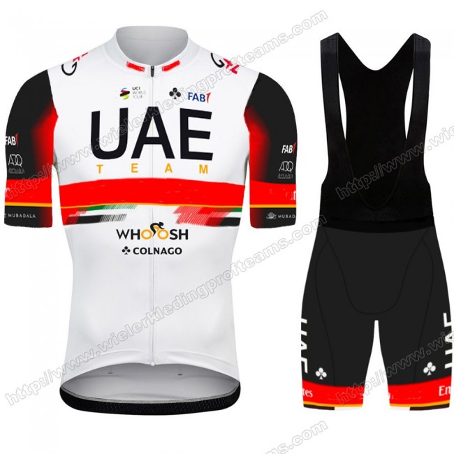 UAE Emirates Pro 2021 Team Fietskleding Set Fietsshirt Met Korte Mouwen+Korte Koersbroek Bib VVPFL