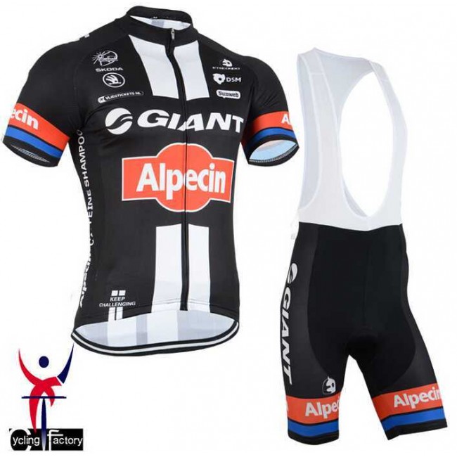 2015 GIANT-ALPECIN Fietskleding Set Fietsshirt Met Korte Mouwen+Korte Koersbroek