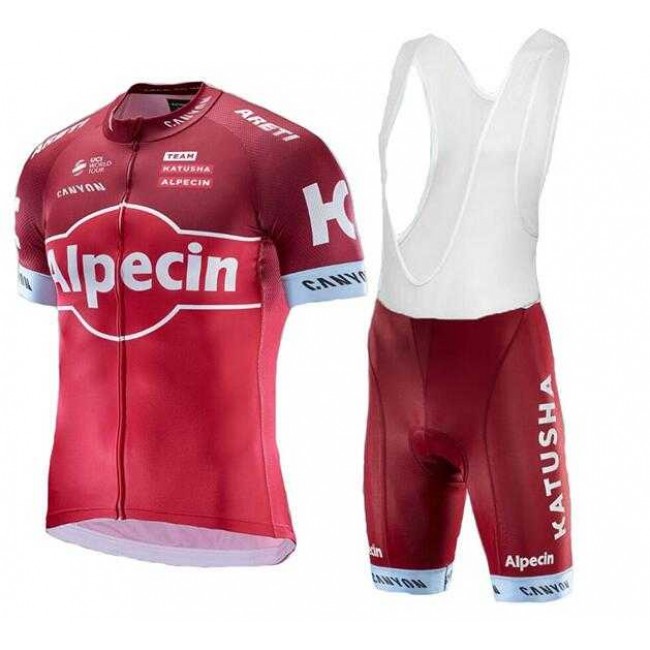 2017 Katusha Fietskleding Set Fietsshirt Met Korte Mouwen+Korte Koersbroek