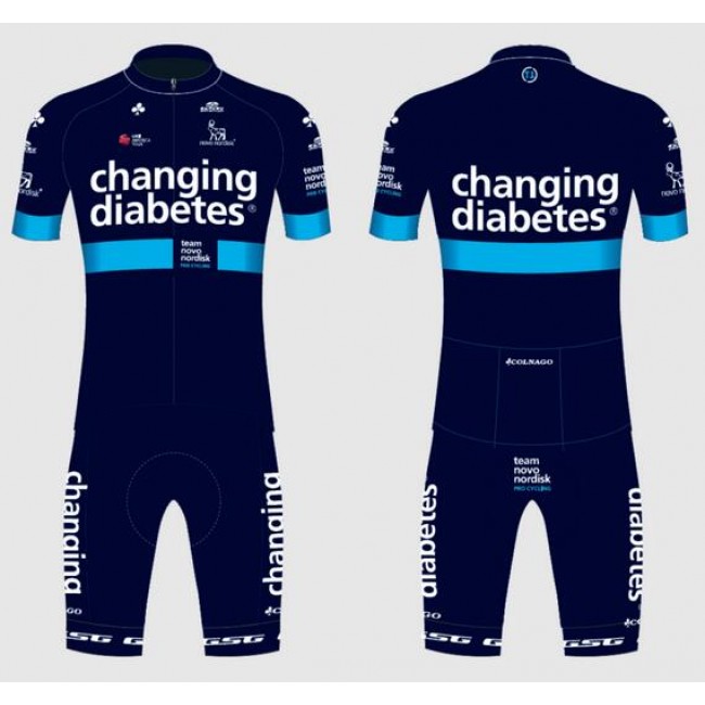 Novo Nordisk 2018 Fietskleding Set Fietsshirt Korte Mouwen+Koersbroek Kort Bib