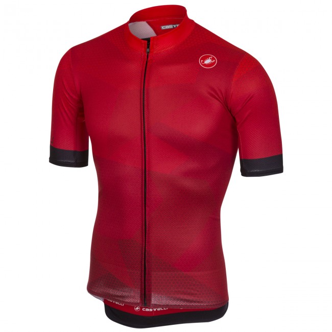 Castelli Flusso Rood Wielershirt Korte Mouw