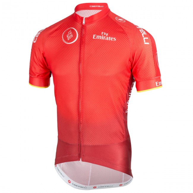 Dubai Tour 2018 Rood Wielershirt Korte Mouwen