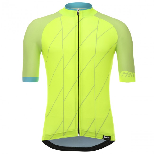 Santini Ace Geel Fluo Wielershirt Korte Mouw