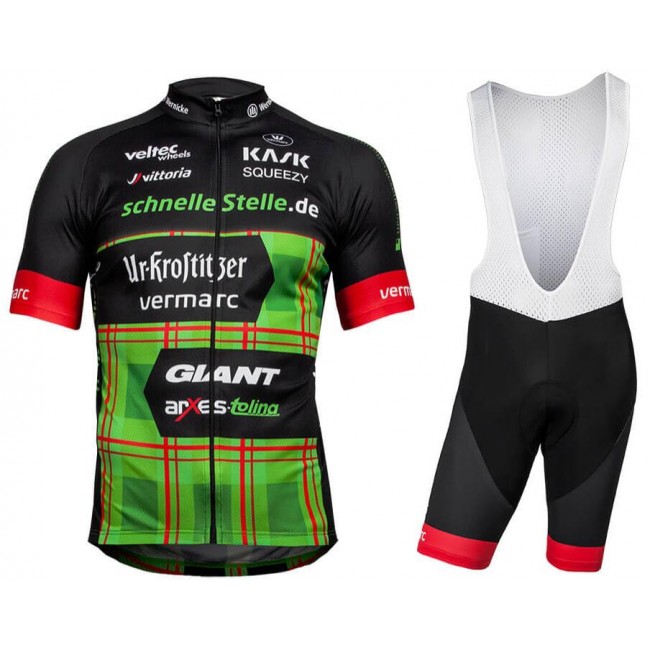 UR-Krostitzer 2018 Fietskleding Set Wielershirt Korte Mouw+Korte Fietsbroeken Bib