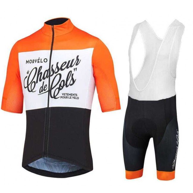 2017 Morvelo Nauty Nth Fietskleding Set Fietsshirt Met Korte Mouwen+Korte Koersbroek Oranje
