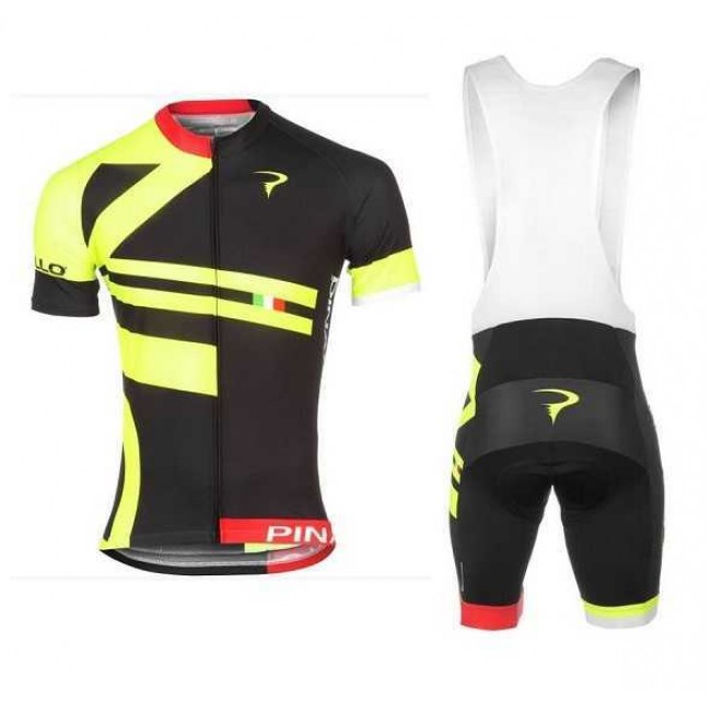 2016 Pinarello Fietskleding Set Fietsshirt Met Korte Mouwen+Korte Koersbroek Geel Zwart