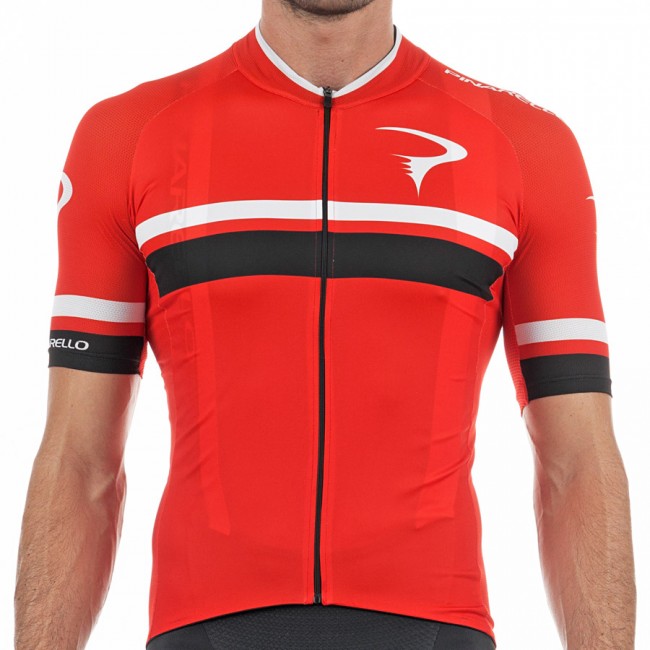 Pinarello Corsa Wielershirt Korte Mouw Rood Zwart