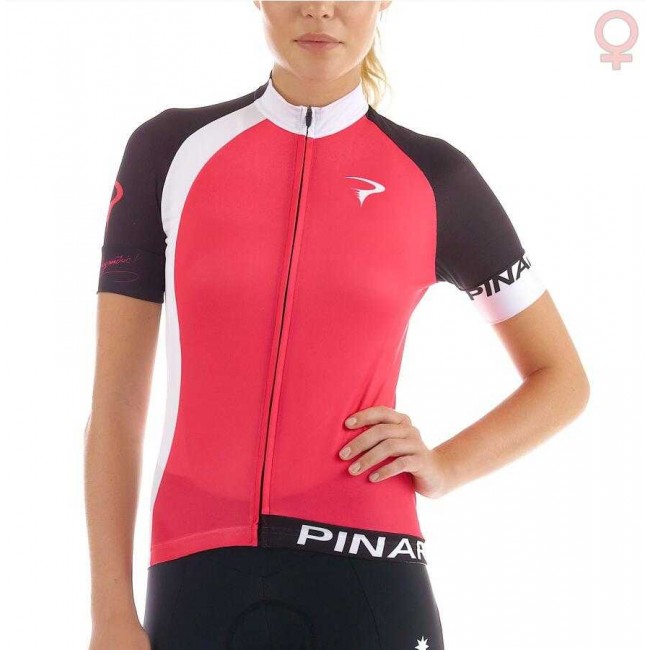 2016 Pinarello Wielershirt Korte Mouw Rood Dames