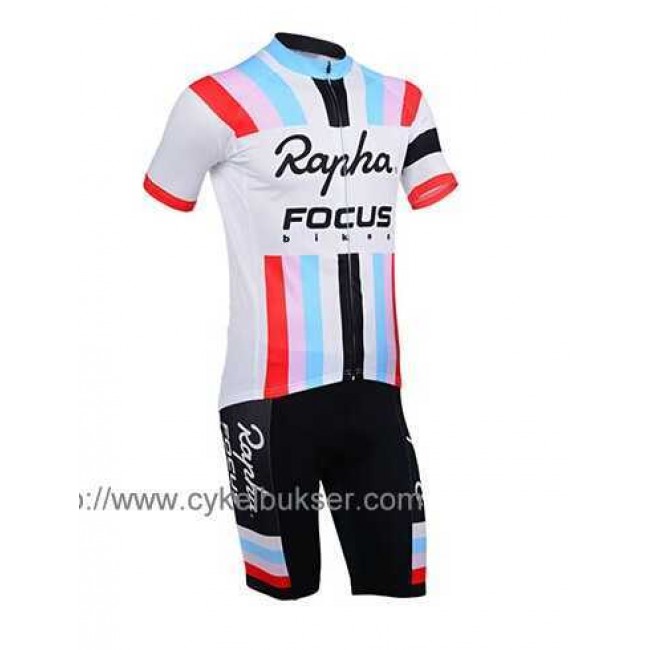Teams Rapha Focus Wielerkleding Set Set Wielershirts Korte Mouw+Fietsbroek Wit